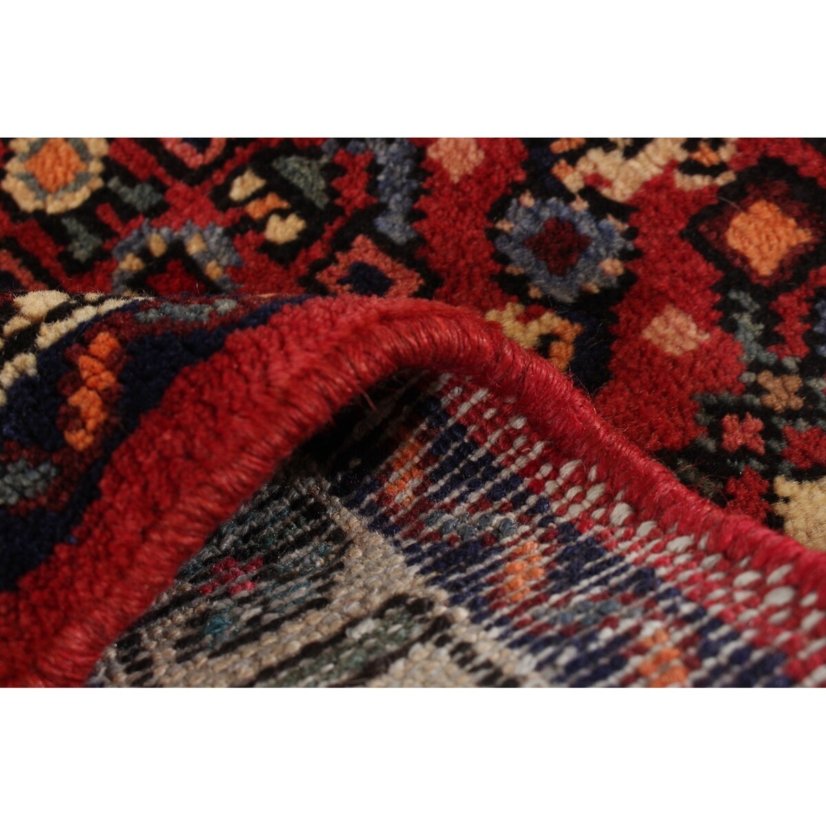 Hand-knotted Hosseinabad Red Wool Rug - 2'6 x 9'11