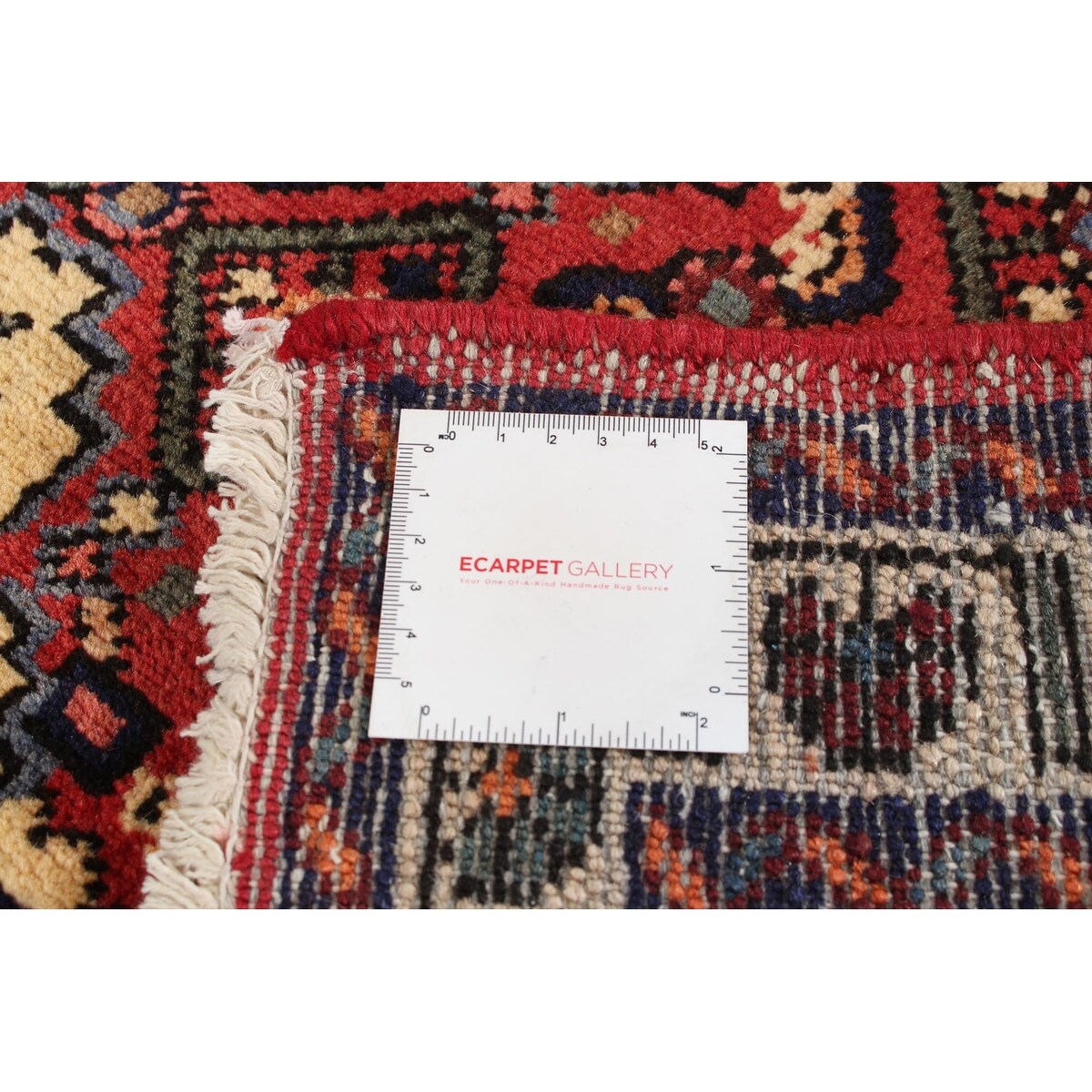 Hand-knotted Hosseinabad Red Wool Rug - 2'6 x 9'11