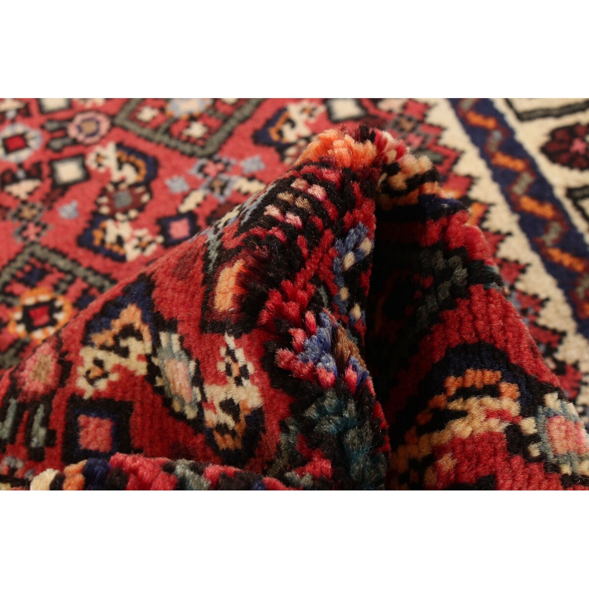 Hand-knotted Hosseinabad Red Wool Rug - 2'6 x 9'11