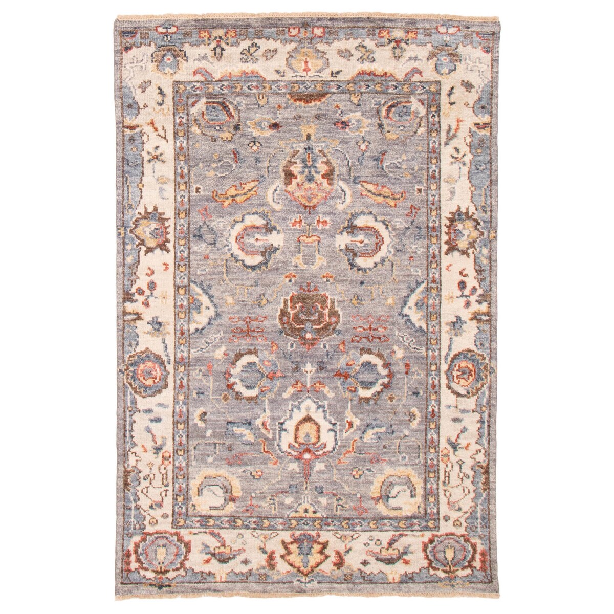 ECARPETGALLERY Hand-knotted Jules Serapi Grey Wool Rug - 6'0 x 8'11