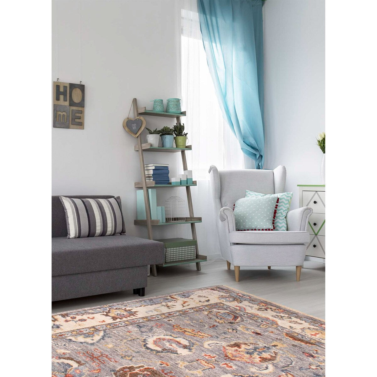 ECARPETGALLERY Hand-knotted Jules Serapi Grey Wool Rug - 6'0 x 8'11