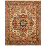 ECARPETGALLERY Hand-knotted Jules-Sultane Cream, Dark Copper Wool Rug - 7'11 x 9'11