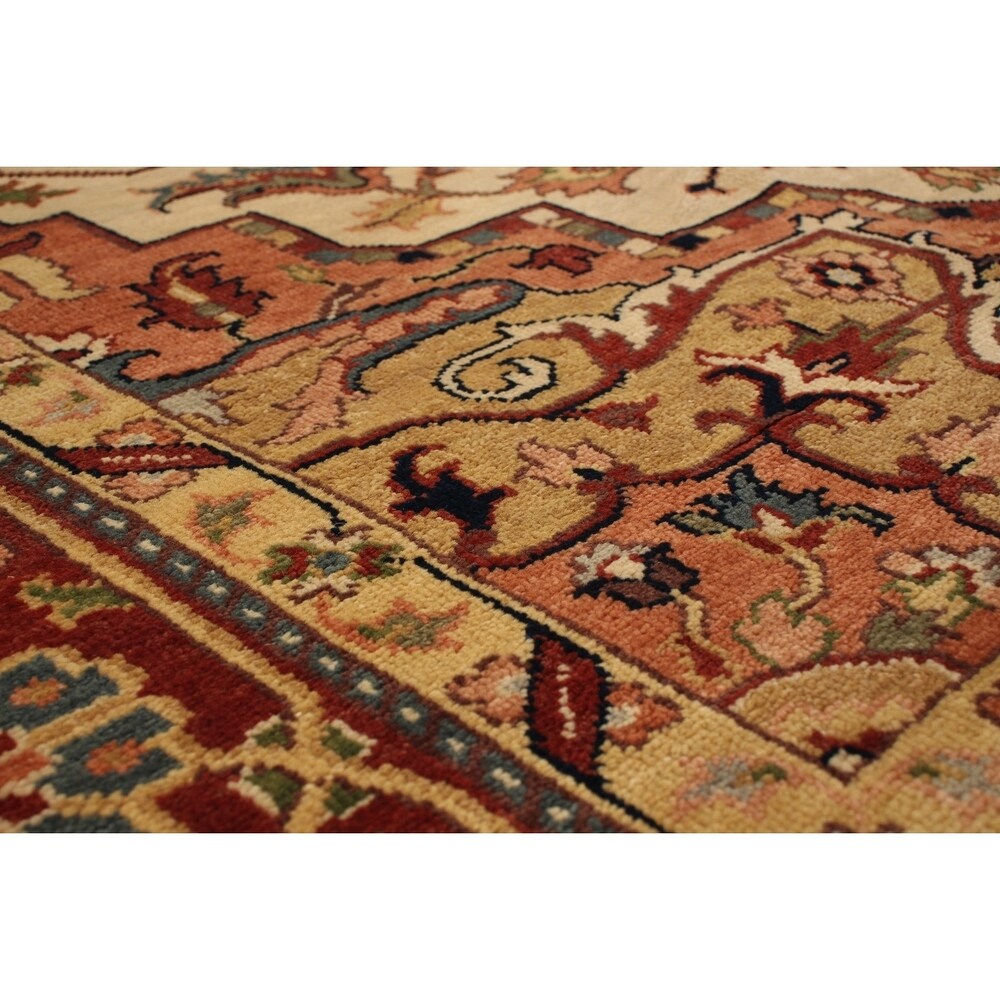 ECARPETGALLERY Hand-knotted Jules-Sultane Cream, Dark Copper Wool Rug - 7'11 x 9'11