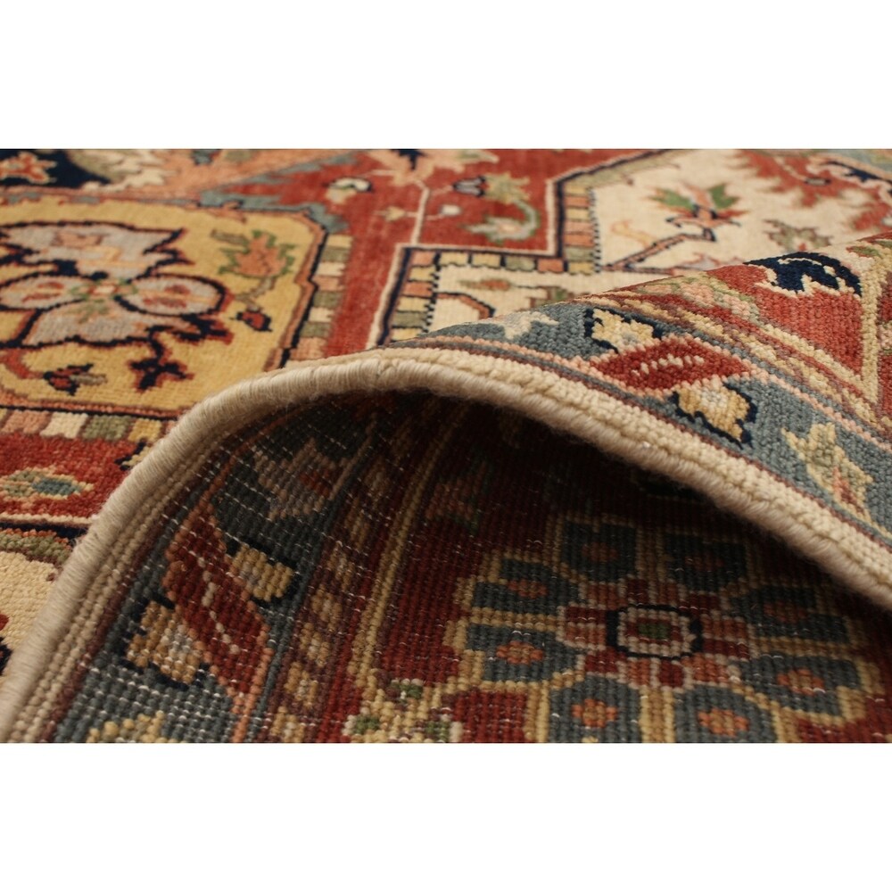 ECARPETGALLERY Hand-knotted Jules-Sultane Cream, Dark Copper Wool Rug - 7'11 x 9'11