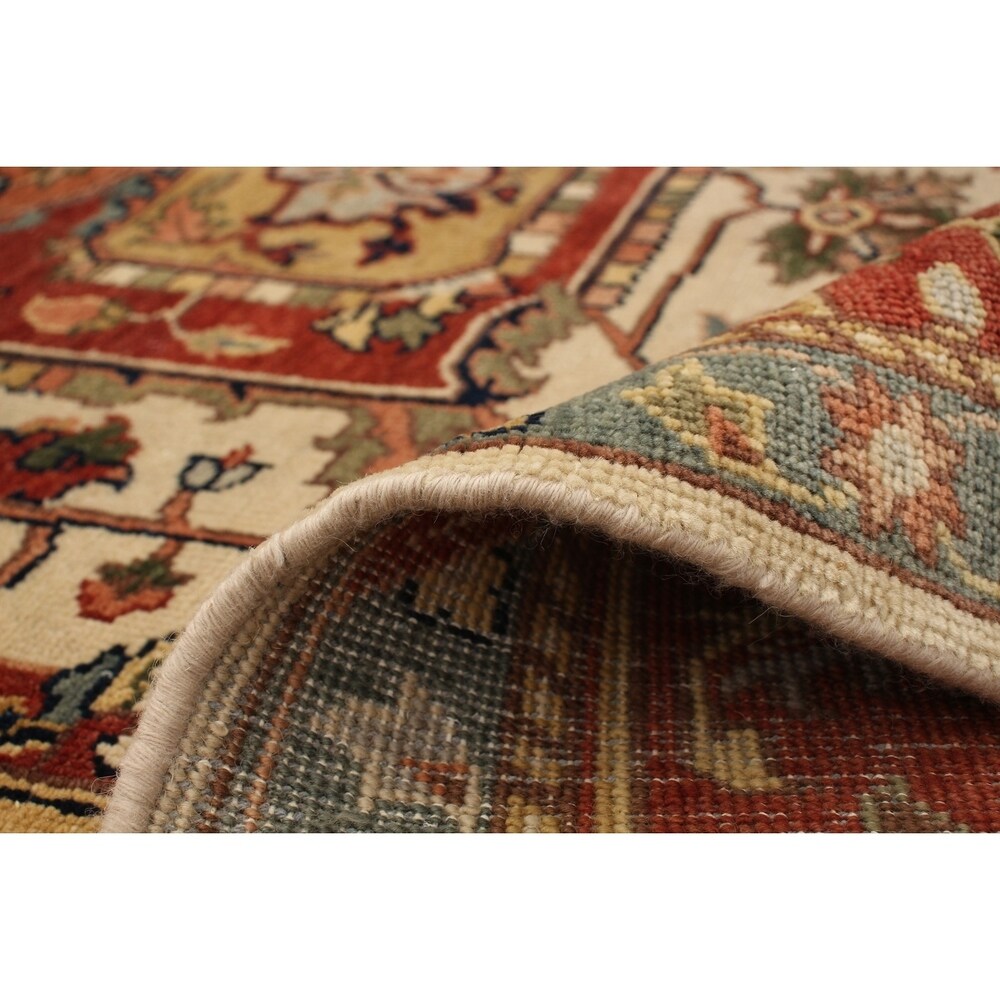 Hand-knotted Jules-Sultane Cream, Copper Wool Rug - 7'11" x 9'8"