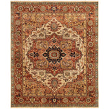 Hand-knotted Jules-Sultane Cream, Copper Wool Rug - 7'11" x 9'8"
