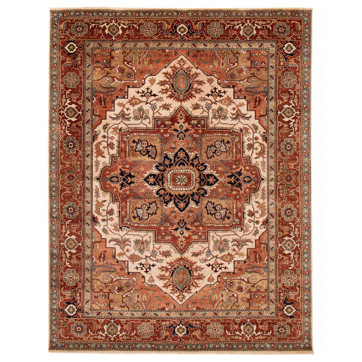 ECARPETGALLERY Hand-knotted Jules Sultane Ivory Wool Rug - 8'10 x 11'8