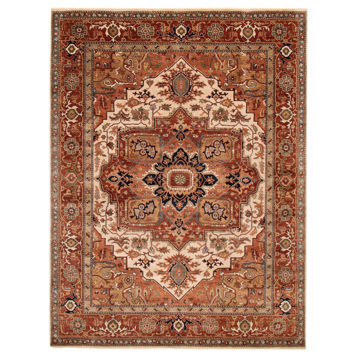 ECARPETGALLERY Hand-knotted Jules Sultane Ivory Wool Rug - 8'6 x 11'3