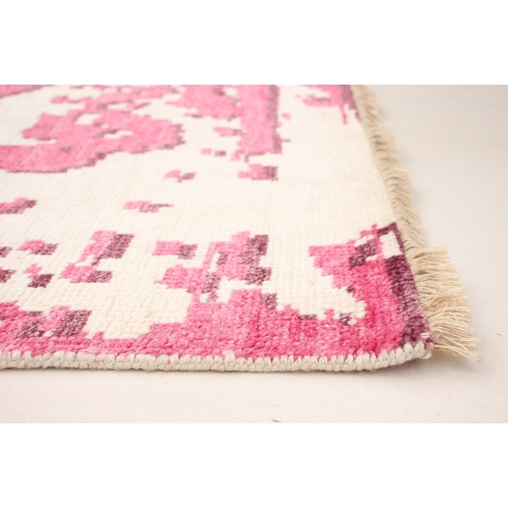 ECARPETGALLERY Hand-knotted Jules Ushak Cream Rug - 7'3 x 9'11