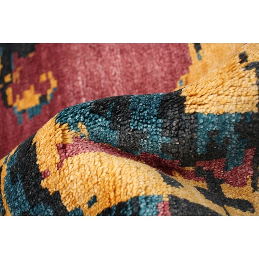 ECARPETGALLERY Hand-knotted Jules Ushak Gold, Red Rug - 5'6 x 7'7