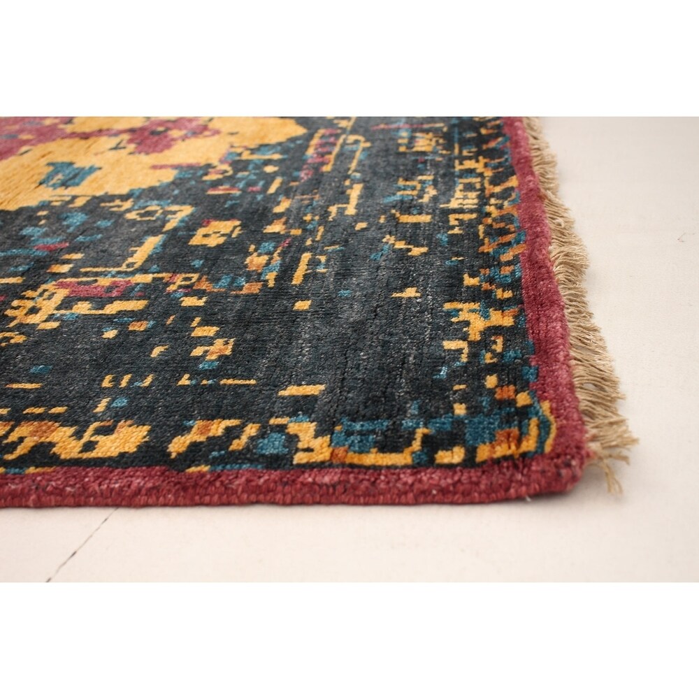 ECARPETGALLERY Hand-knotted Jules Ushak Gold, Red Rug - 5'6 x 7'7