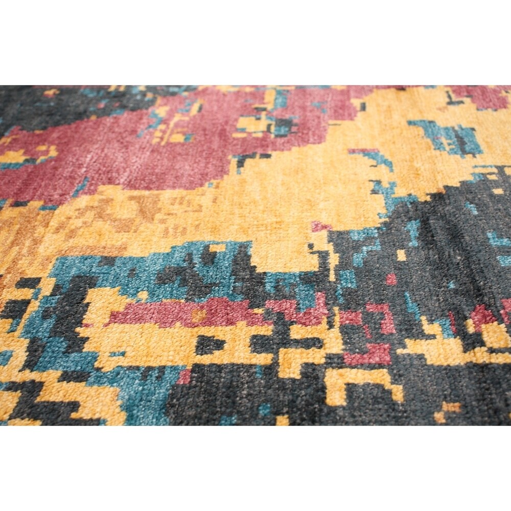 ECARPETGALLERY Hand-knotted Jules Ushak Gold, Red Rug - 5'6 x 7'7