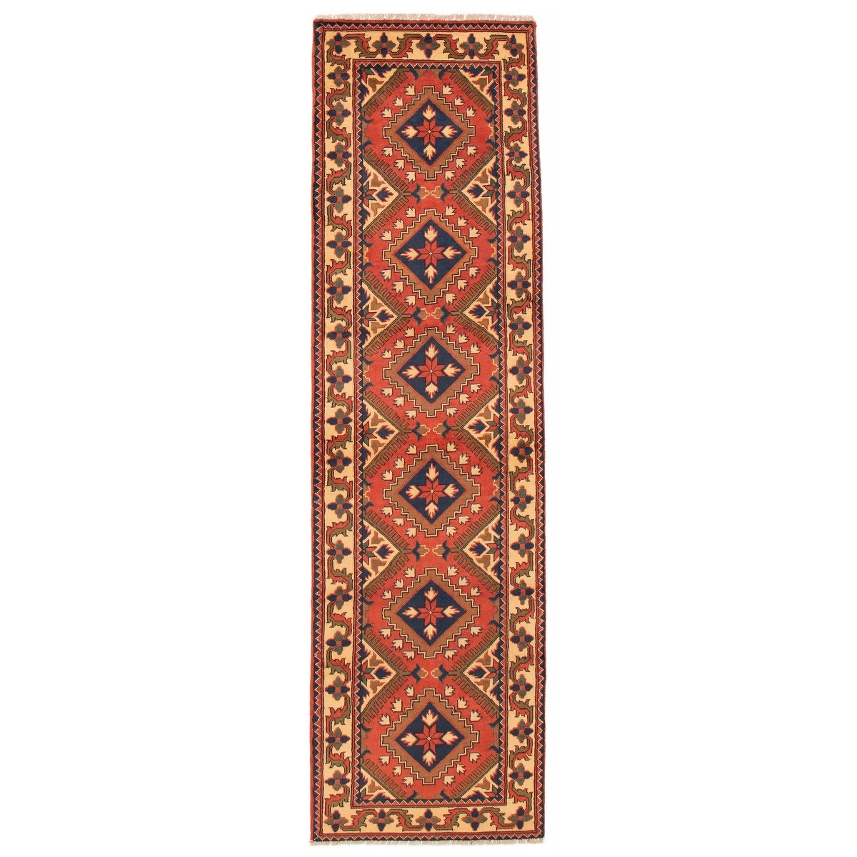 ECARPETGALLERY Hand-knotted Kargahi Copper Wool Rug - 2'9 x 9'6