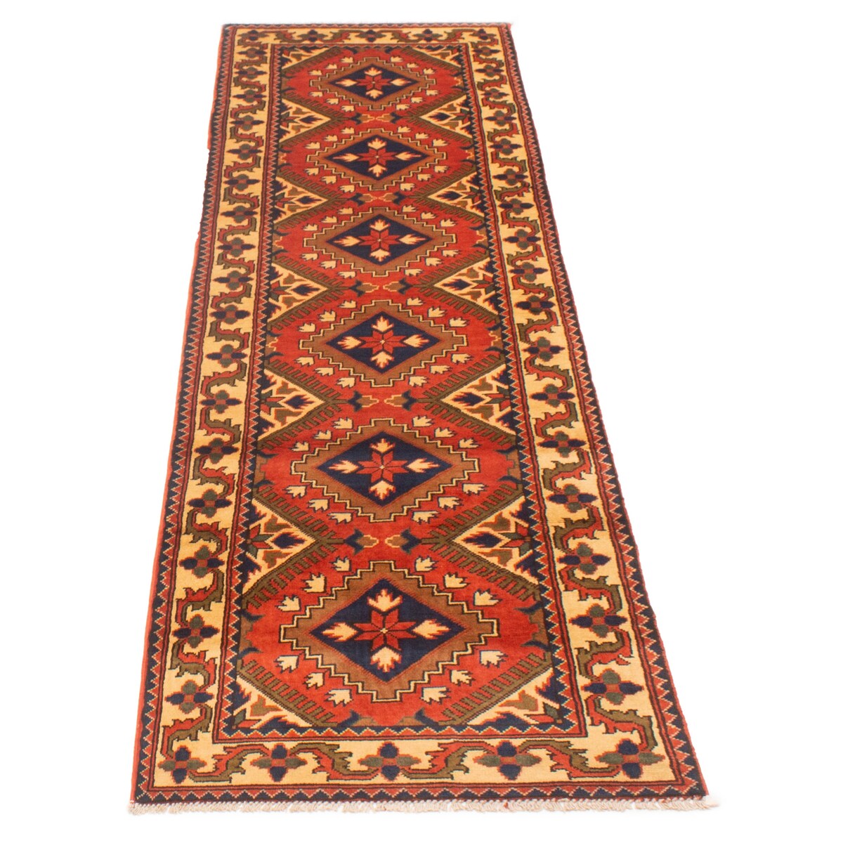 ECARPETGALLERY Hand-knotted Kargahi Copper Wool Rug - 2'9 x 9'6