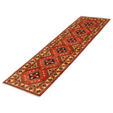 ECARPETGALLERY Hand-knotted Kargahi Copper Wool Rug - 2'9 x 9'6