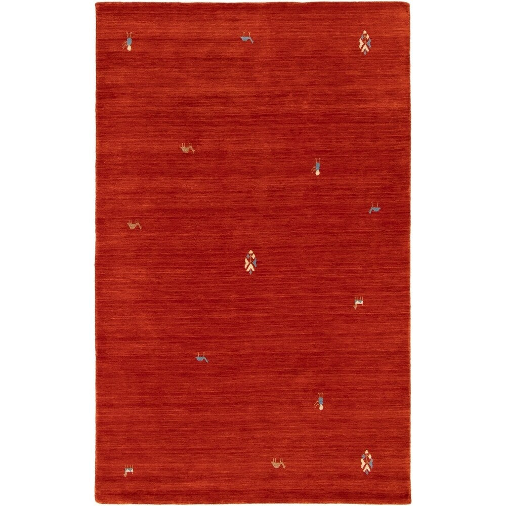 ECARPETGALLERY Hand-knotted Kashkuli Gabbeh Dark Copper Wool Rug - 5'0 x 7'11