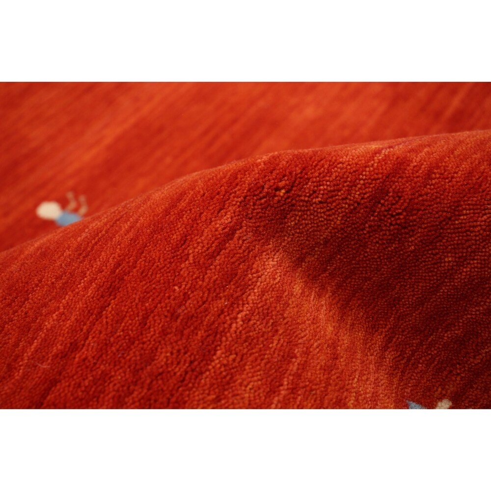 ECARPETGALLERY Hand-knotted Kashkuli Gabbeh Dark Copper Wool Rug - 5'0 x 7'11