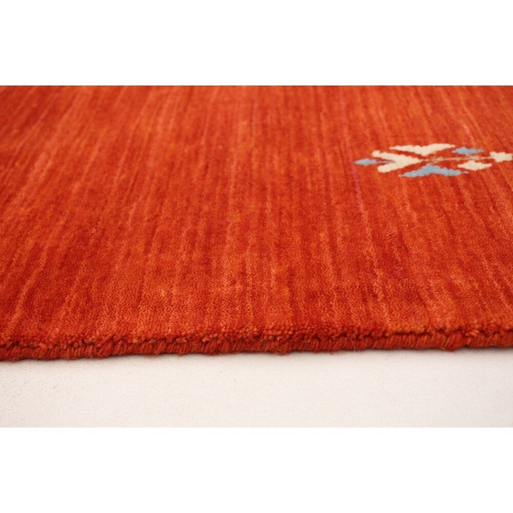ECARPETGALLERY Hand-knotted Kashkuli Gabbeh Dark Copper Wool Rug - 5'0 x 7'11