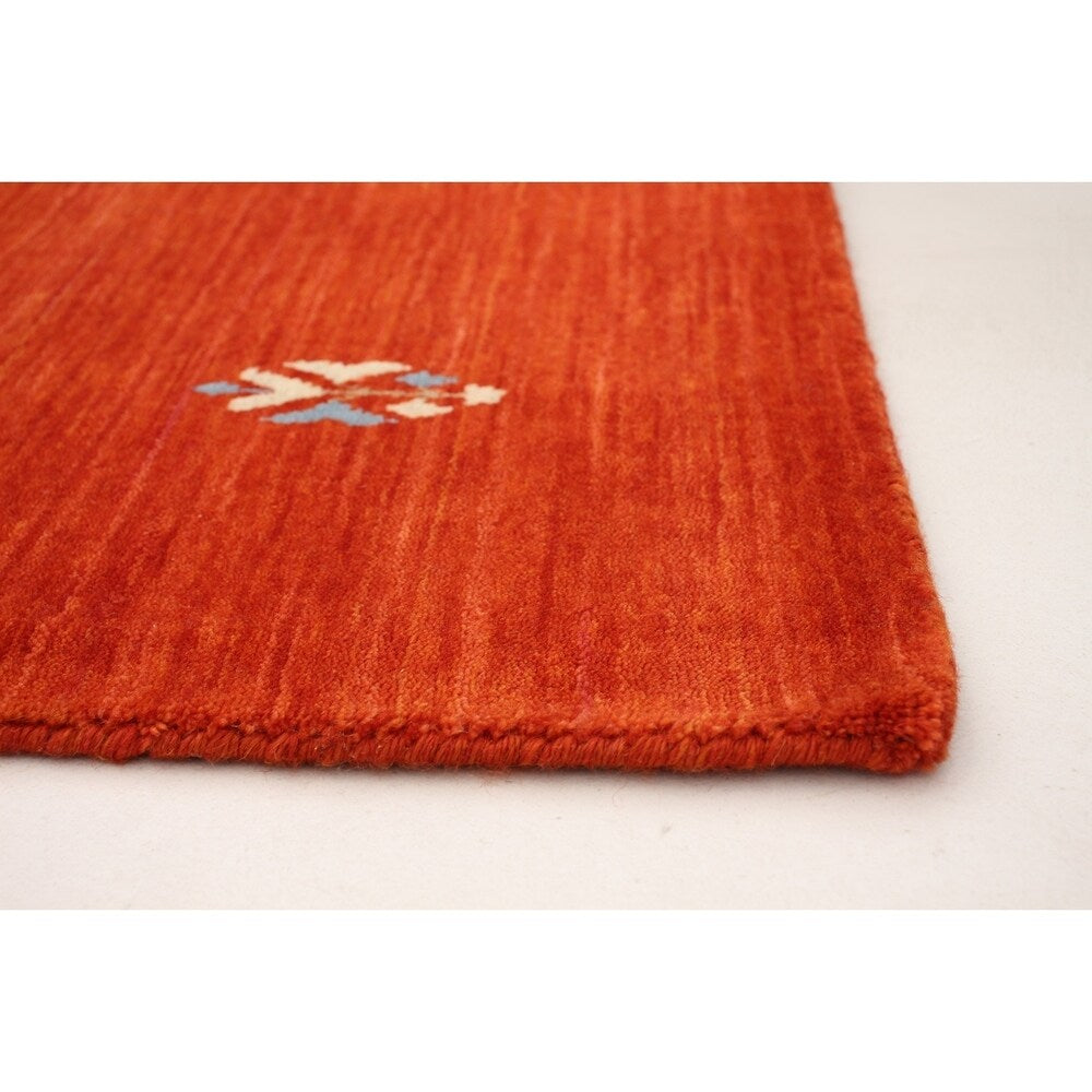 ECARPETGALLERY Hand-knotted Kashkuli Gabbeh Dark Copper Wool Rug - 5'0 x 7'11