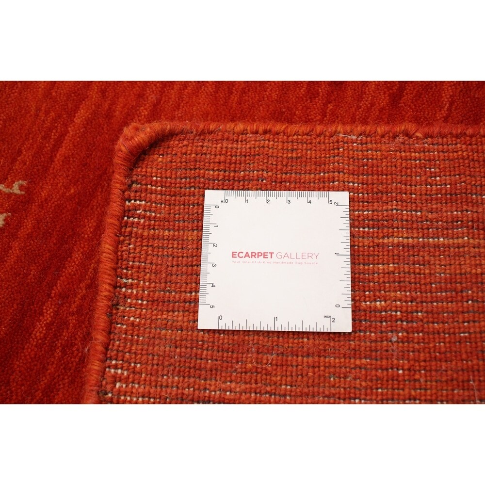 ECARPETGALLERY Hand-knotted Kashkuli Gabbeh Dark Copper Wool Rug - 5'0 x 7'11