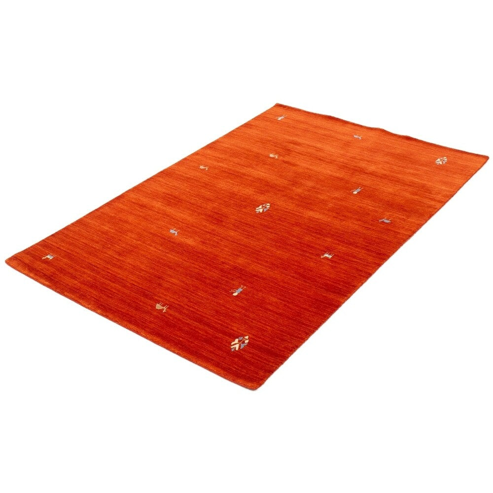 ECARPETGALLERY Hand-knotted Kashkuli Gabbeh Dark Copper Wool Rug - 5'0 x 7'11