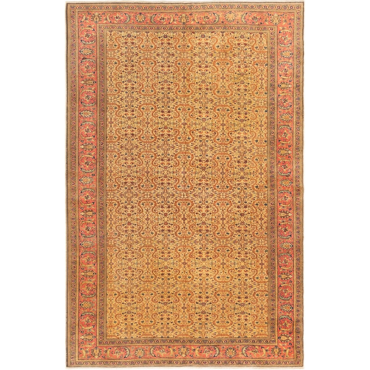 ECARPETGALLERY Hand-knotted Kayseri Ivory Wool Rug - 6'6 x 9'9