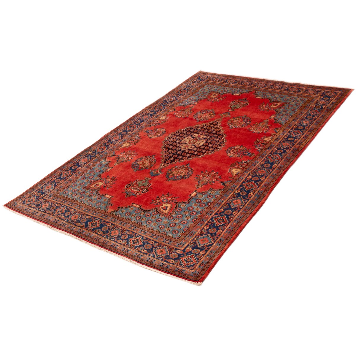 ECARPETGALLERY Hand-knotted Kayseri Vintage Red Wool Rug - 7'1 x 10'8