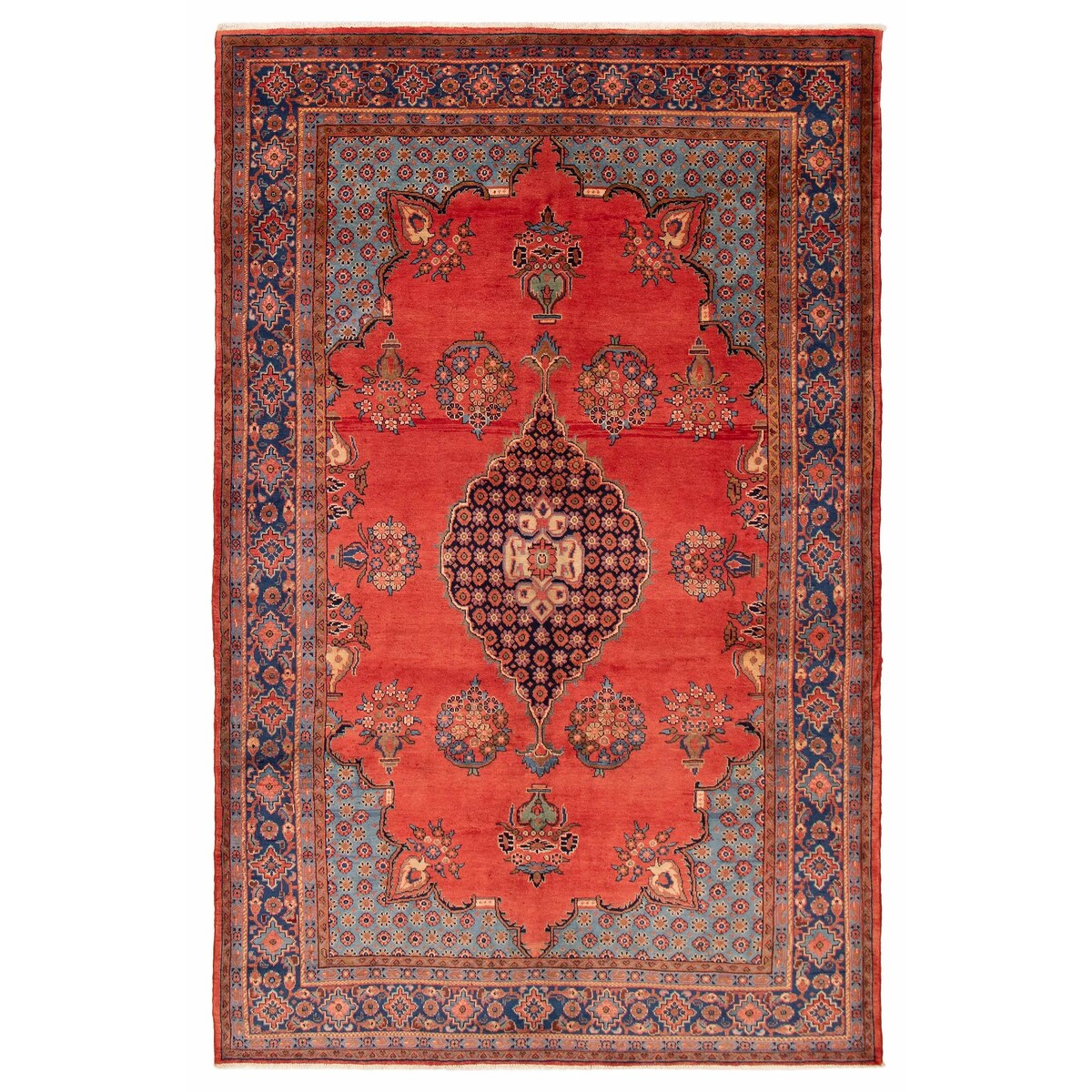ECARPETGALLERY Hand-knotted Kayseri Vintage Red Wool Rug - 7'1 x 10'8