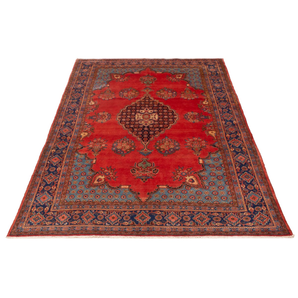ECARPETGALLERY Hand-knotted Kayseri Vintage Red Wool Rug - 7'1 x 10'8