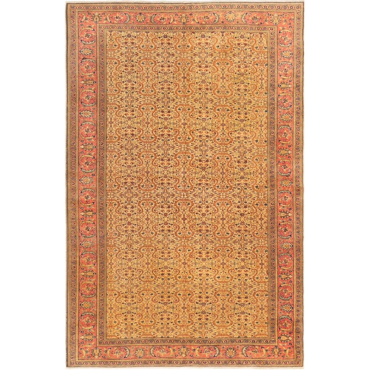 ECARPETGALLERY Hand-knotted Kayseri Ivory Wool Rug - 6'6 x 9'9