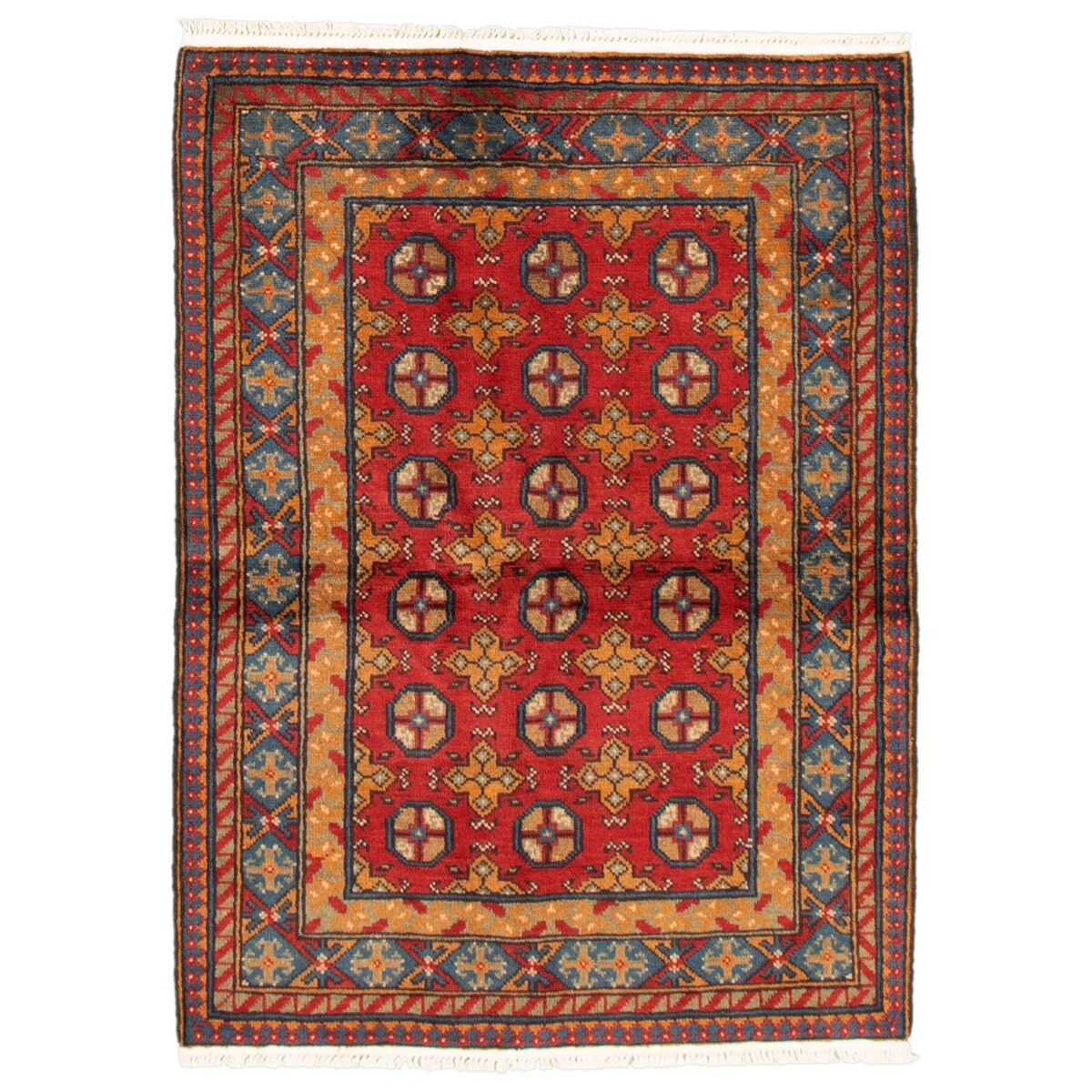 ECARPETGALLERY Hand-knotted Khal Mohammadi Revival Red Wool Rug - 3'5 x 4'9
