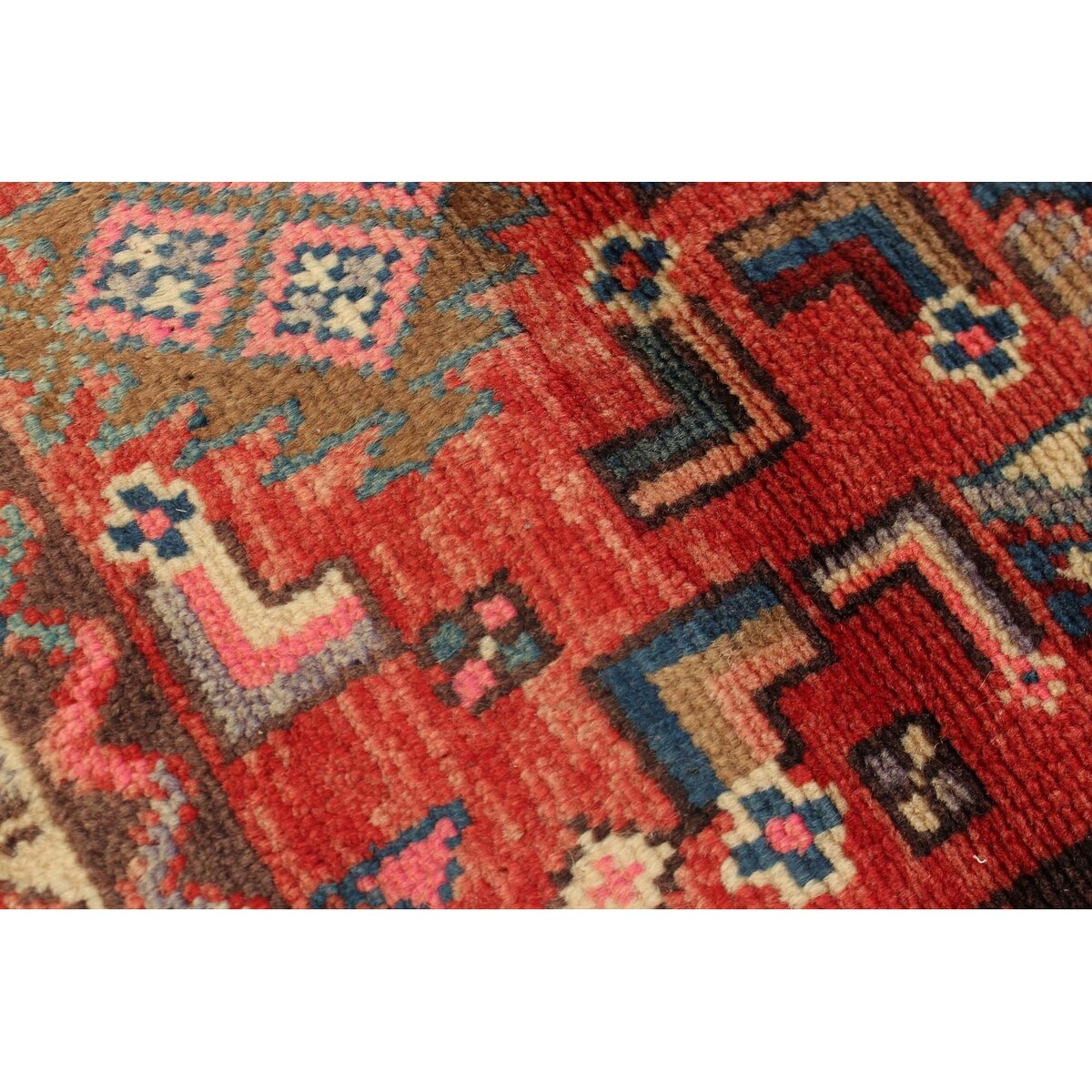 ECARPETGALLERY Hand-knotted Koliai Light Brown, Red Wool Rug - 3'7 x 10'5