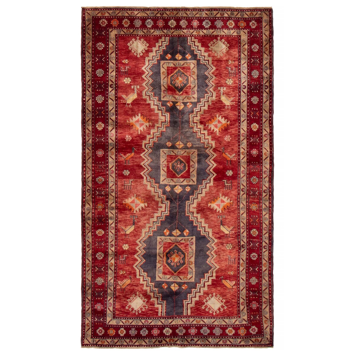 ECARPETGALLERY Hand-knotted Konya Anatolian Red Wool Rug - 5'2 x 9'1