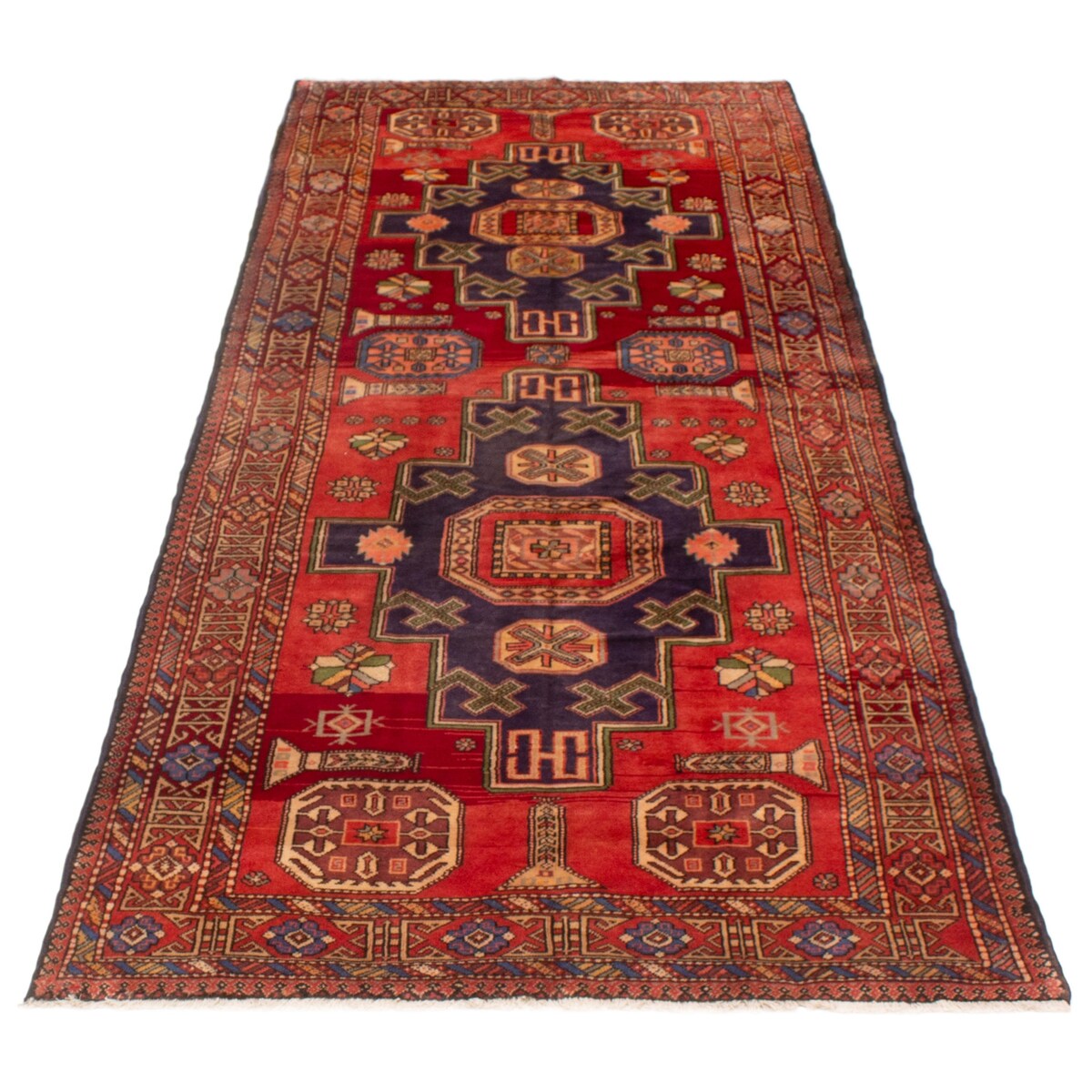 ECARPETGALLERY Hand-knotted Konya Red Wool Rug - 4'6 x 10'6