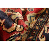 Hand-knotted Mahal Navy Blue Wool Rug - 4'10 x 7'8