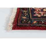 Hand-knotted Mahal Navy Blue Wool Rug - 4'10 x 7'8