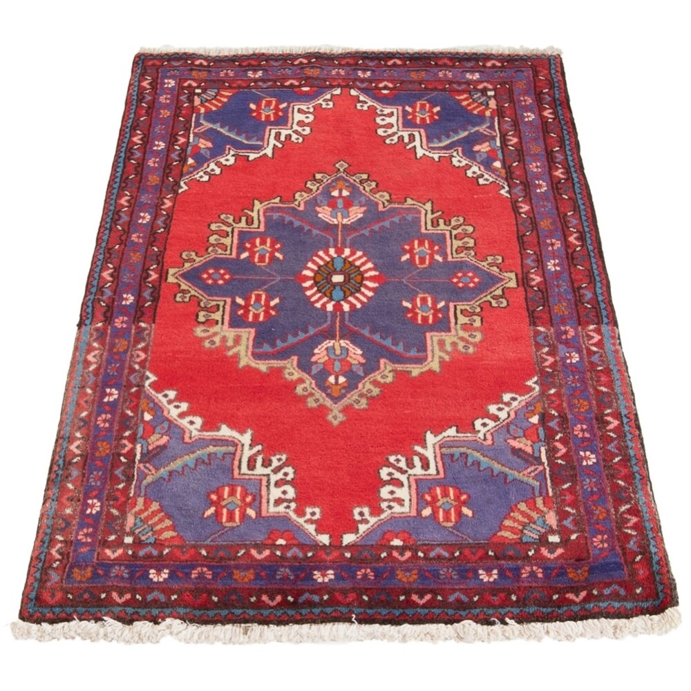 ECARPETGALLERY Hand-knotted Mahal Red Rug - 2'9 x 4'5