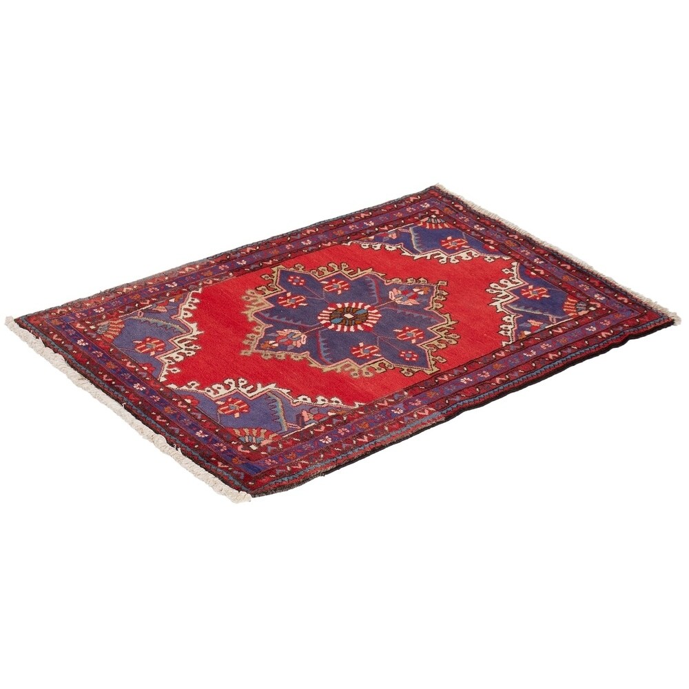 ECARPETGALLERY Hand-knotted Mahal Red Rug - 2'9 x 4'5