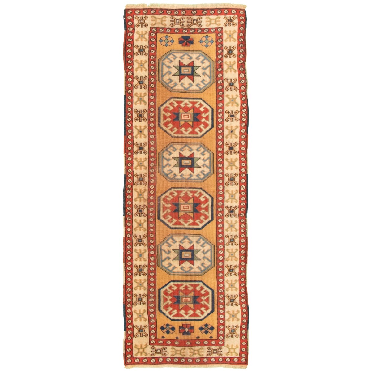 ECARPETGALLERY Hand-knotted Melis Vintage Copper Wool Rug - 2'9 x 7'9