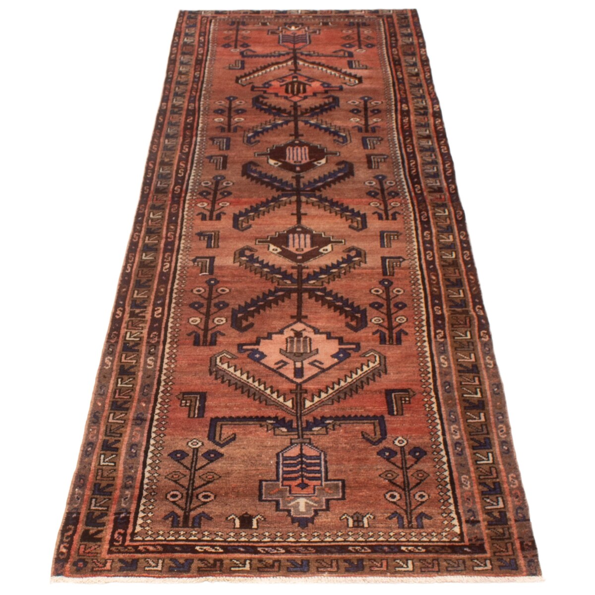 ECARPETGALLERY Hand-knotted Melis Vintage Copper Wool Rug - 3'6 x 10'3
