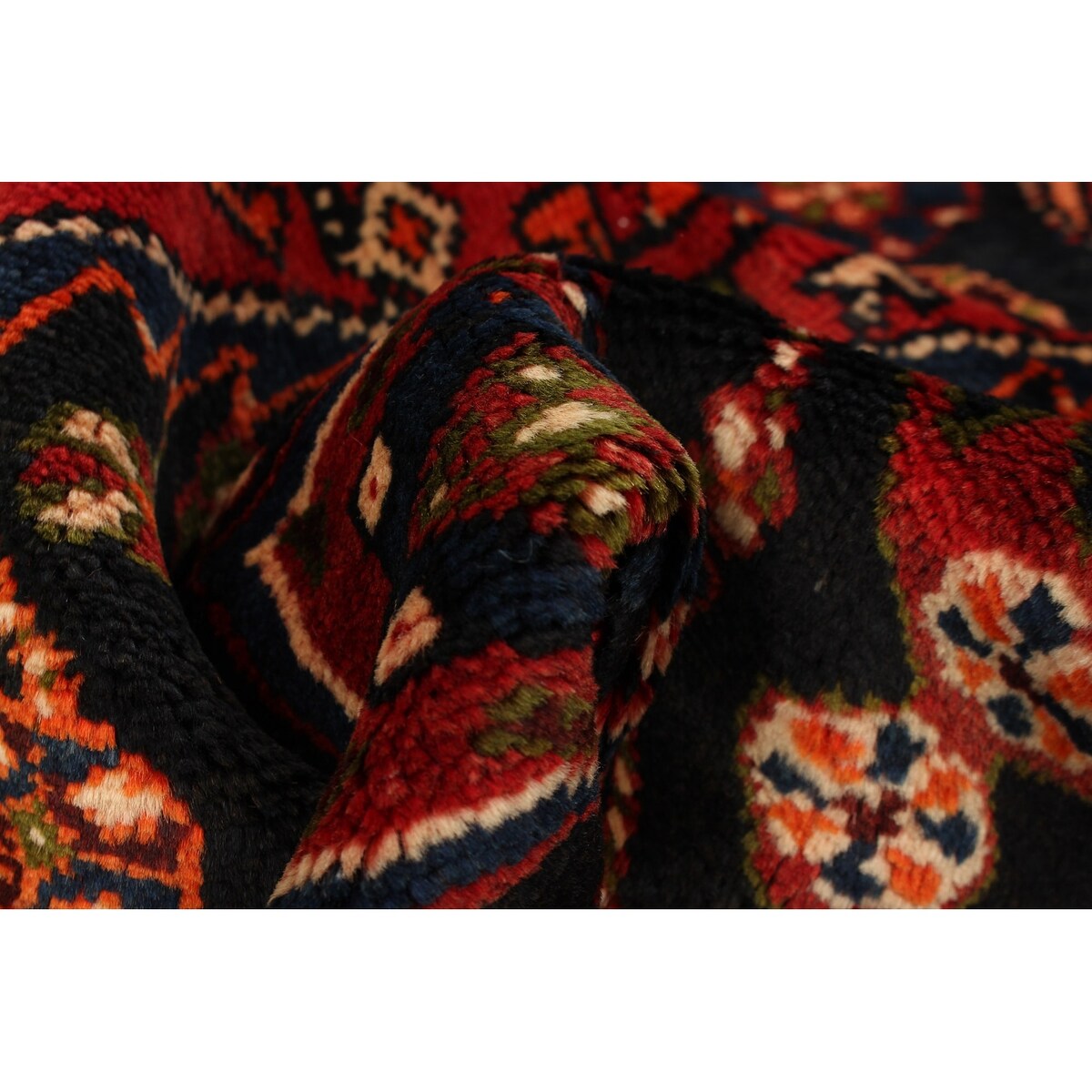 ECARPETGALLERY Hand-knotted Nahavand Navy Wool Rug - 4'3 x 9'10