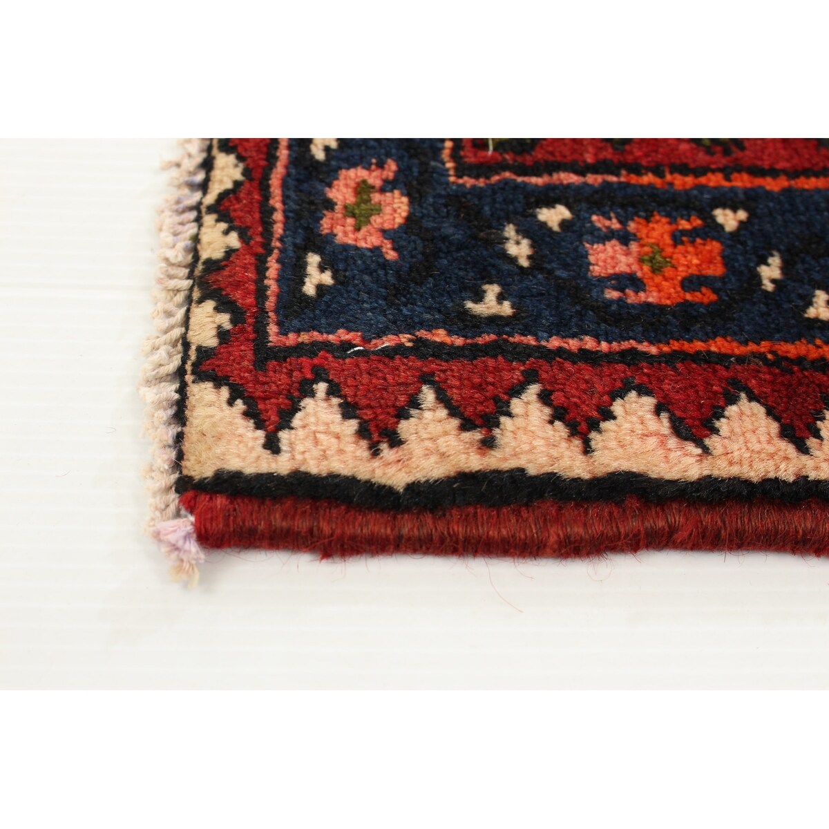 ECARPETGALLERY Hand-knotted Nahavand Navy Wool Rug - 4'3 x 9'10