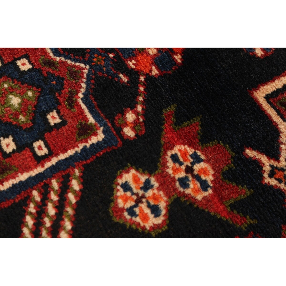 ECARPETGALLERY Hand-knotted Nahavand Navy Wool Rug - 4'3 x 9'10