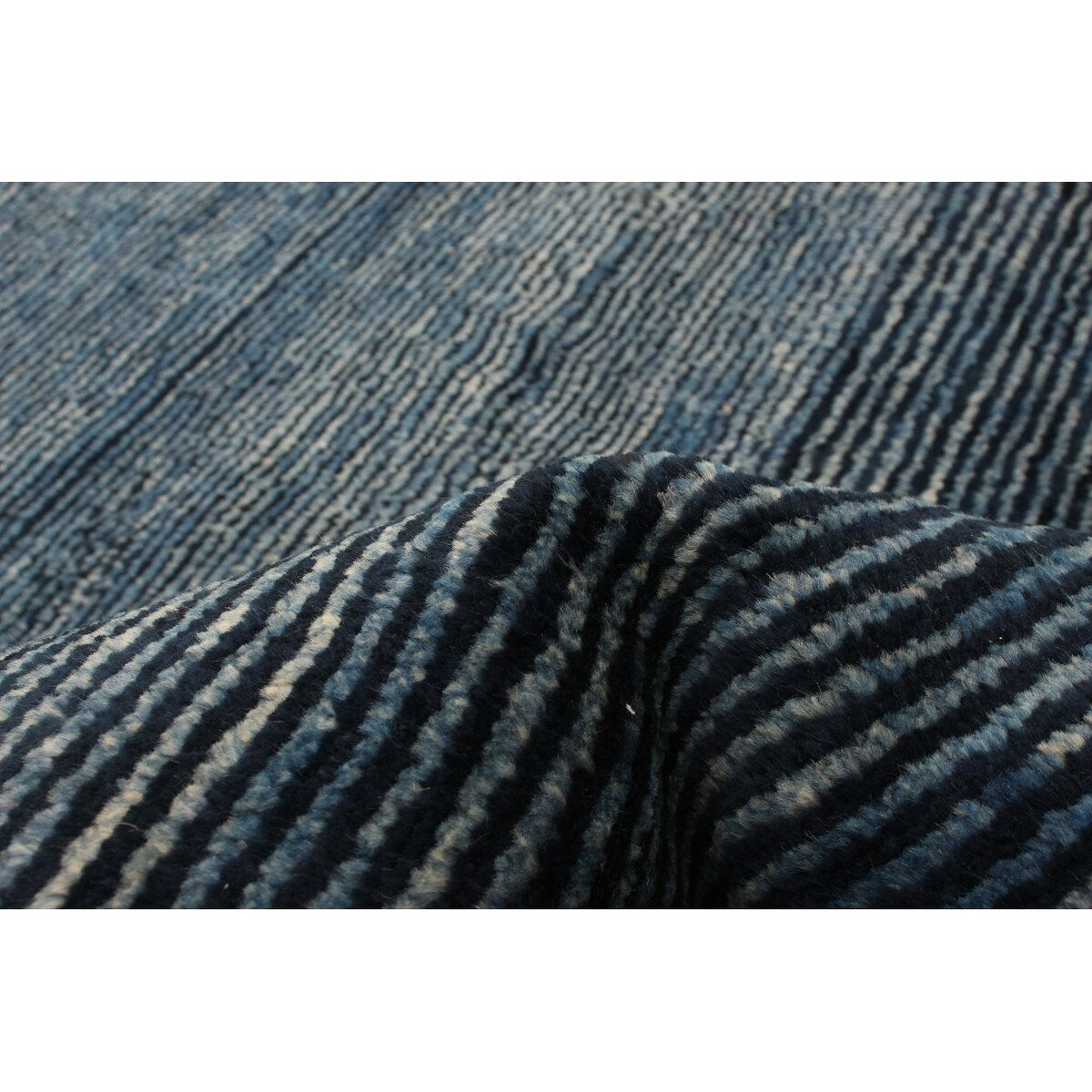 ECARPETGALLERY Hand-knotted Pak Finest Gabbeh Blue Wool Rug - 4'1 x 5'3