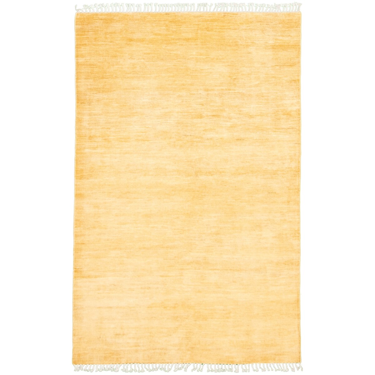 ECARPETGALLERY Hand-knotted Pak Finest Gabbeh Yellow Wool Rug - 5'0 x 7'8