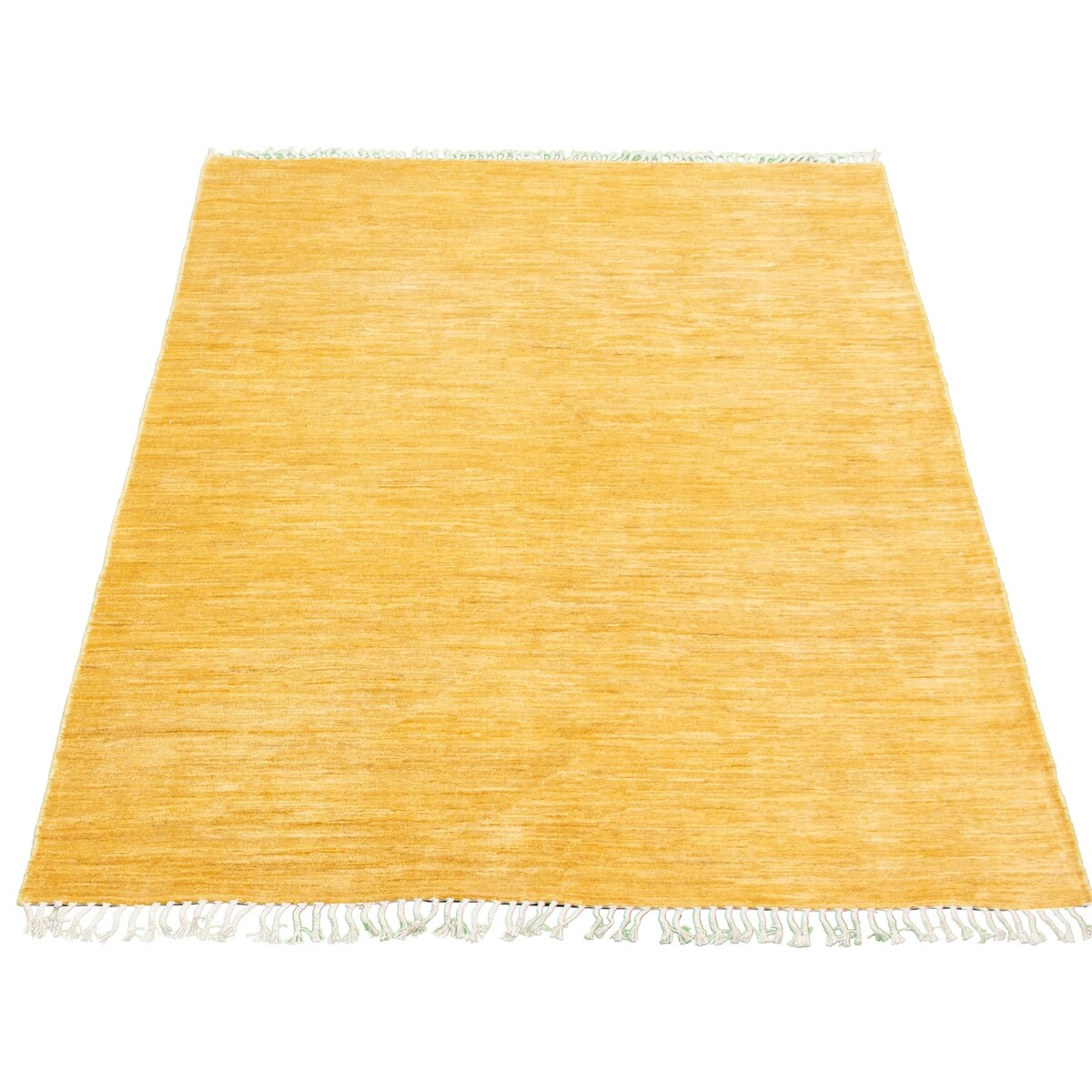 ECARPETGALLERY Hand-knotted Pak Finest Gabbeh Yellow Wool Rug - 5'0 x 7'8