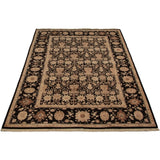 Hand-knotted Peshawar Oushak Black Wool Rug - 6'1" x 8'9"/6'1 x 8'9