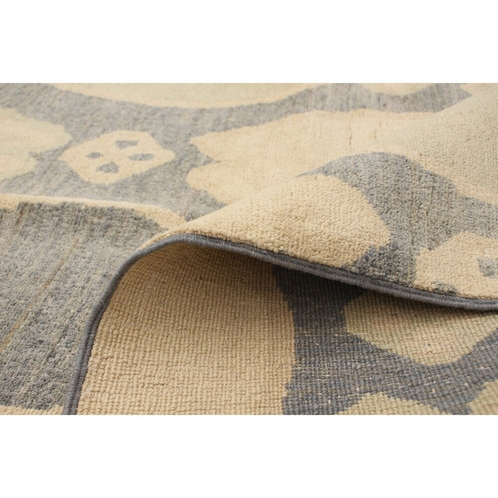 ECARPETGALLERY Hand-knotted Peshawar Oushak Cream Wool Rug - 8'2 x 9'10