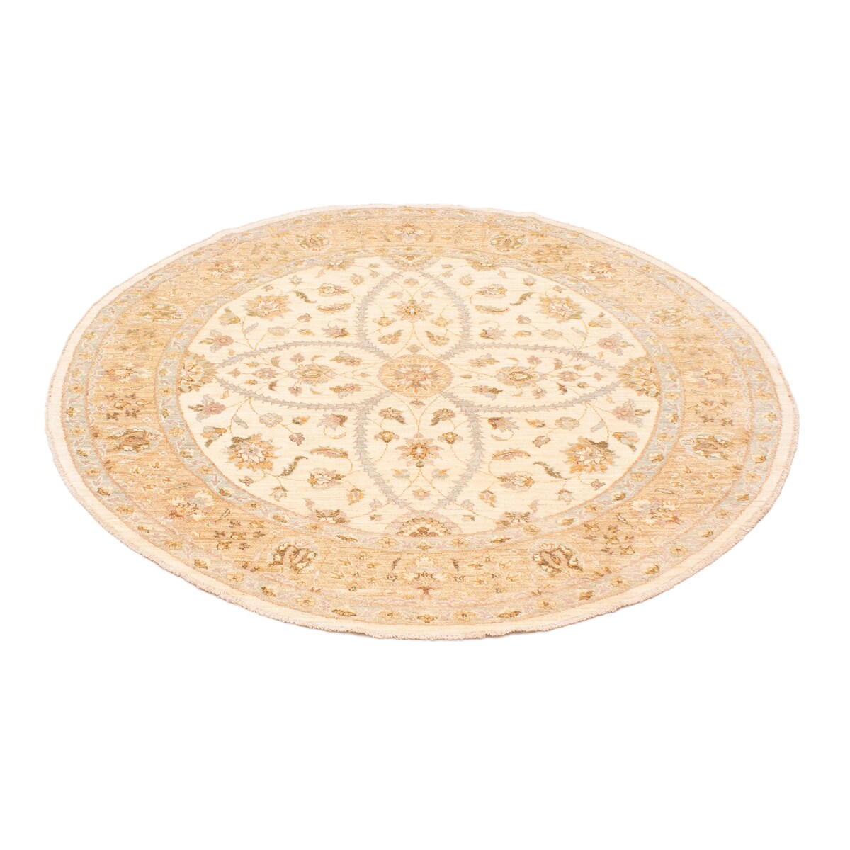 ECARPETGALLERY Hand-knotted Peshawar Oushak Cream Wool Rug - 6'0 x 6'0