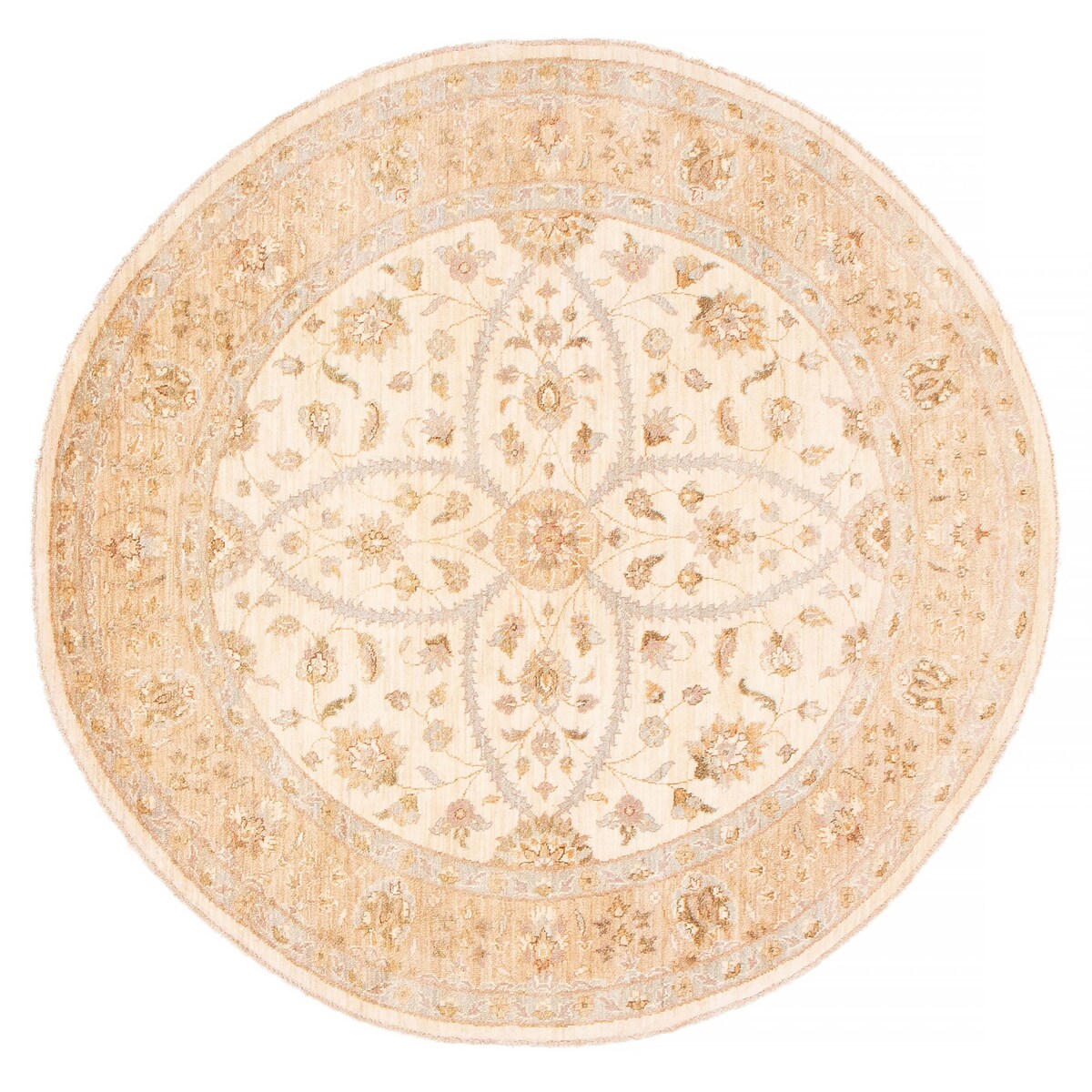 ECARPETGALLERY Hand-knotted Peshawar Oushak Cream Wool Rug - 6'0 x 6'0